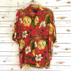 Pazzo Tropical Print Casual Button Down Shirt